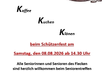 Kaffee, Kuchen, Klönen Einladung zum Seniorennachmittag Kaffee, Kuchen, Klönen