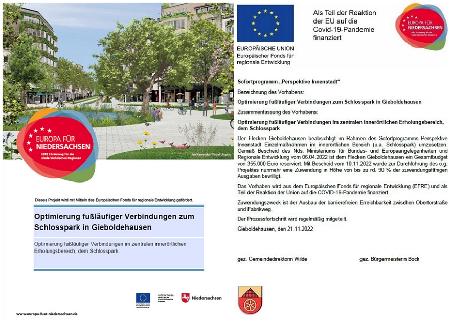 Optimierung fußläufiger Verbindungen zum Schlosspark&nbsp;&copy;&nbsp;Europa für Niedersachsen/ Flecken Gieboldehausen
